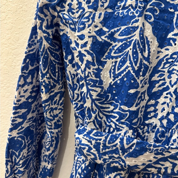 Zara Blue and White Long Sleeve Dress - Picture 8 of 8